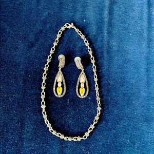 Silver Necklace and Earrings